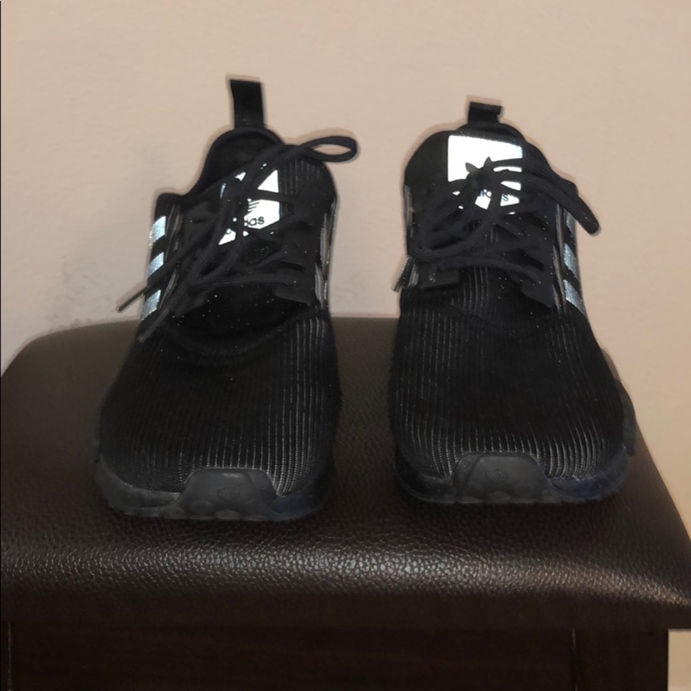Size 13 Triple black Reflective Adidas NMD